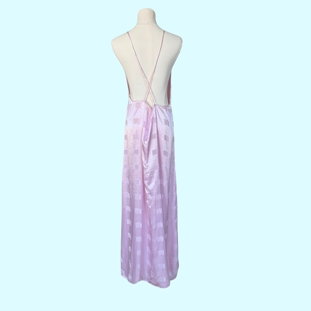 True Vintage Tender Moments Baby Pink Geometric Maxi Slip Size Large - Picture 2 of 4